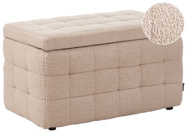 Pouf de rangement MICHIGAN Bouclé Beige