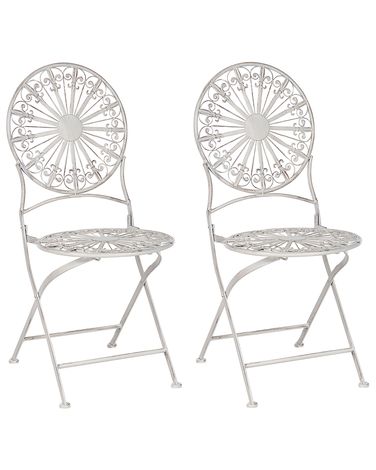 Lot de 2 chaises de jardin SCAFA Métal Blanc