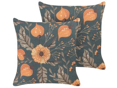 Set of 2 Decorative Cushions SOTOL 45 x 45 cm Multicolour Floral Pattern