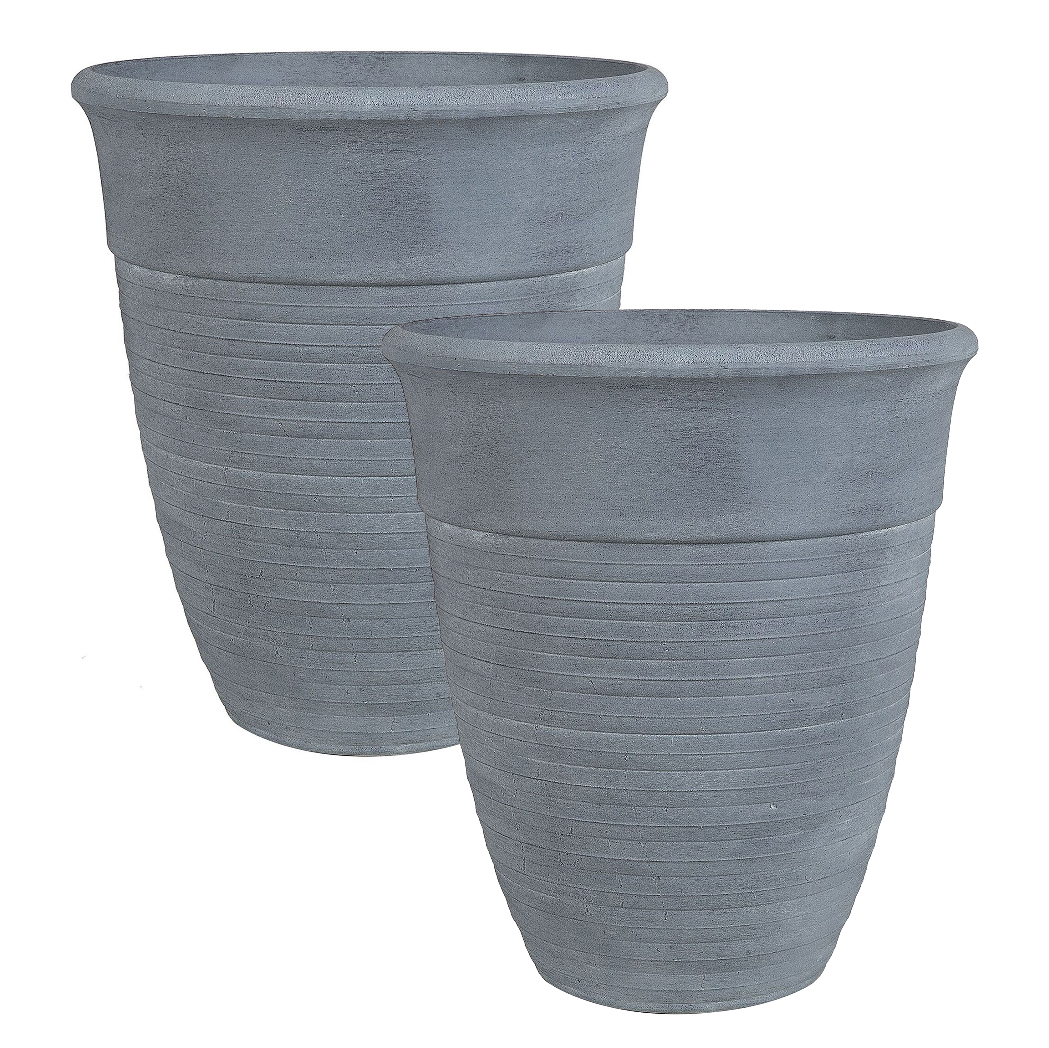 Lot de 2 pots de fleurs KATALIMA 50 cm Gris