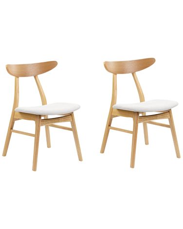 Lot de 2 chaises de salle à manger LYNN Bois Marron clair/gris
