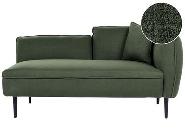 Chaise longue côté droit CHEVANNES Bouclé Vert foncé