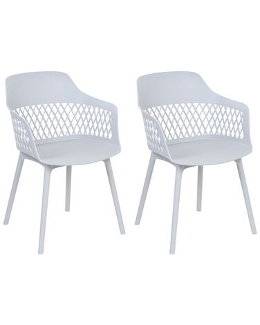Lot de 2 chaises de salle à manger ALMIRA Gris clair