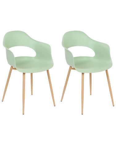 Lot de 2 chaises de salle à manger UTICA Vert clair