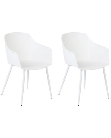 Lot de 2 chaises de salle à manger FONDA Blanc