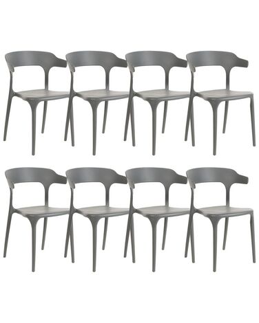 Lot de 8 chaises de salle à manger GUBBIO Gris