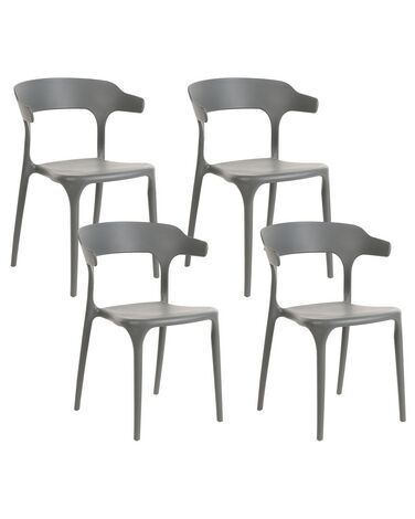 Lot de 4 chaises de jardin GUBBIO Gris