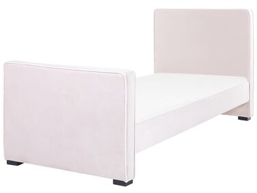Lit d'enfant Velours TEENIE 90 x 200 cm Rose pastel