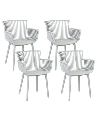 Lot de 4 chaises de jardin PESARO Gris clair