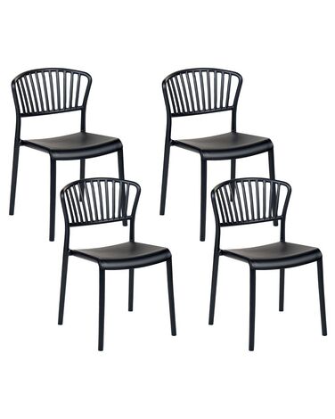 Lot de 4 chaises de jardin GELA Noir