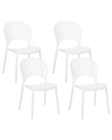 Lot de 4 chaises de jardin OSTIA Blanc