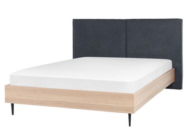Lit avec sommier Tissu IZERNORE 160 x 200 cm Gris foncé