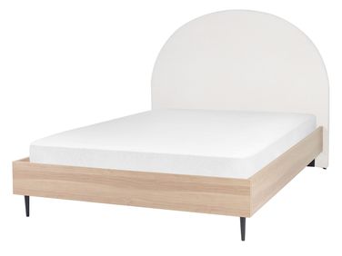 Lit avec sommier Tissu MILLAY 140 x 200 cm Blanc cassé