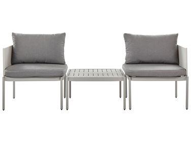 Ensemble de salon de jardin avec table 2 places TERRACINA Métal Gris clair