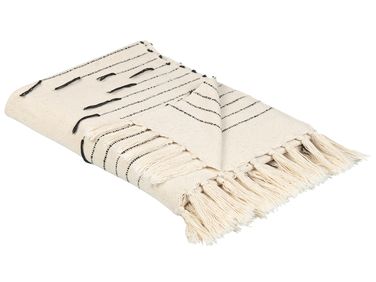 Plaid ULUYOL Katoen 130 x 170 cm Beige