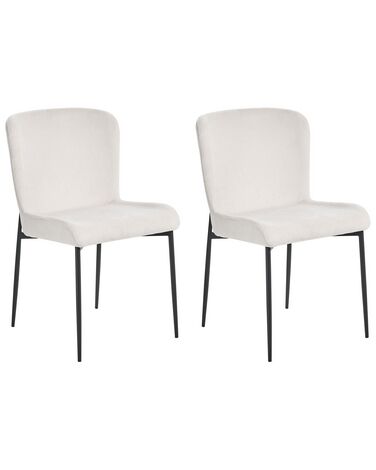 Lot de 2 chaises de salle à manger ADA Tissu Blanc cassé