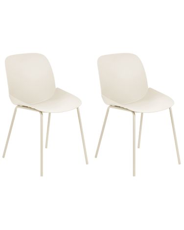 Lot de 2 chaises de salle à manger MILACA Beige