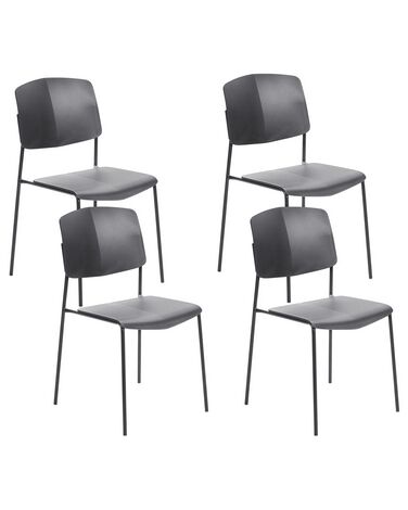 Lot de 4 chaises de salle à manger ASTORIA Noir