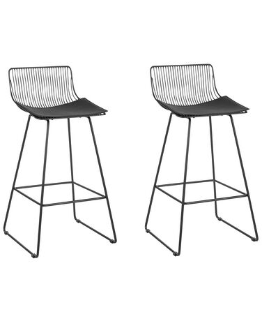 Lot de 2 chaises de bar FREDONIA Métal Noir