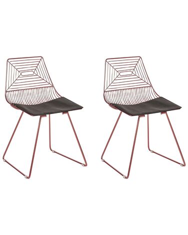 Lot de 2 chaises de salle à manger BEATTY Métal Rose doré