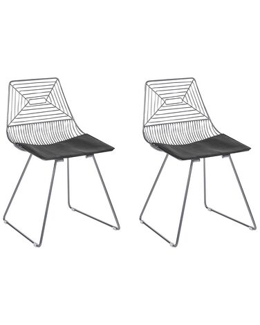 Lot de 2 chaises de salle à manger BEATTY Métal Argenté
