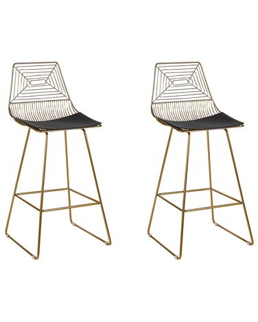 Lot de 2 chaises de bar BISBEE Métal Doré