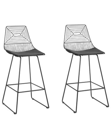 Lot de 2 chaises de bar BISBEE Métal Noir