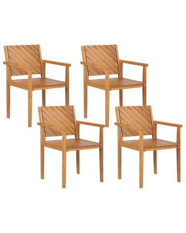 Lot de 4 chaises de jardin BARATTI Acacia Marron