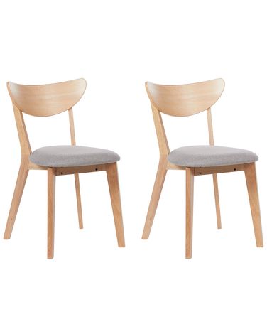 Lot de 2 chaises de salle à manger ERIE Bois Marron clair/gris