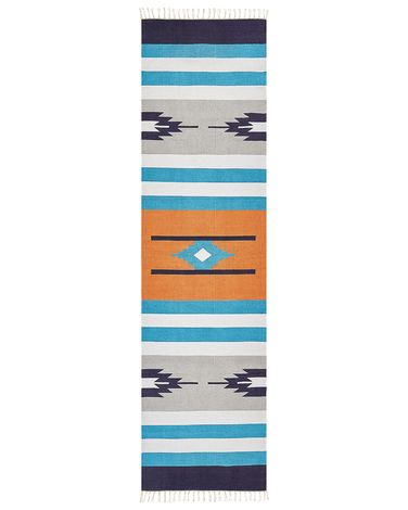 Rug NORATUS Multicolour 80 x 300 cm Cotton Kilim