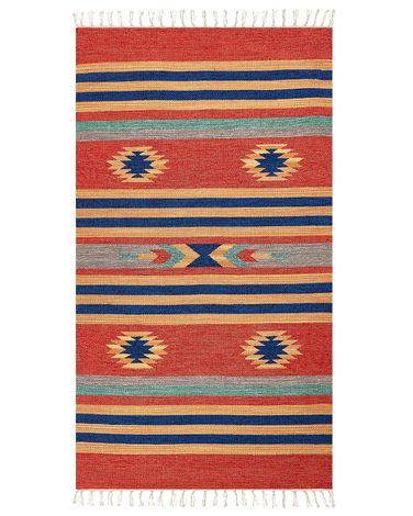 Rug HATIS Multicolour 80 x 150 cm Cotton Kilim