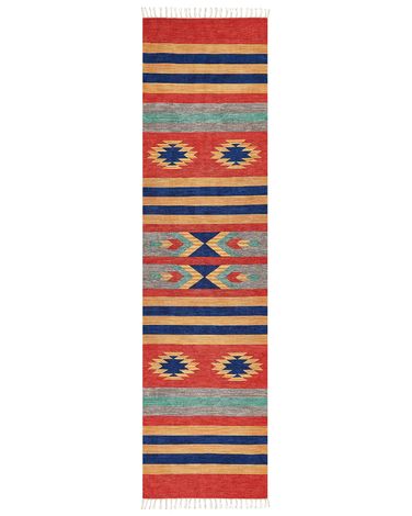 Rug HATIS Multicolour 80 x 300 cm Cotton Kilim