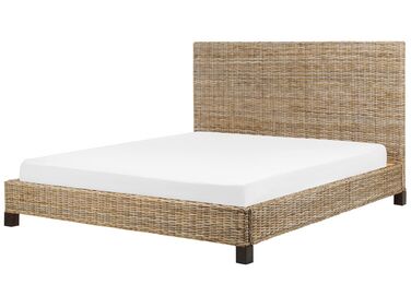Lit avec sommier Rotin SALBRIS 180 x 200 cm Naturel