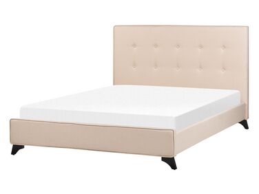 Lit avec sommier Tissu AMBASSADOR 140 x 200 cm Beige