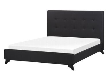 Lit avec sommier Tissu AMBASSADOR 140 x 200 cm Noir