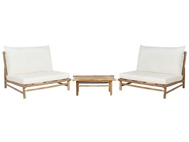Loungeset met tafel 2-zits TODI Bamboe Gebroken wit
