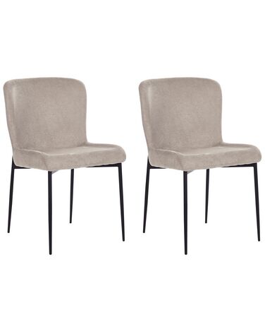 Lot de 2 chaises de salle à manger ADA Tissu Taupe