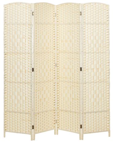 4 Panel Room Divider LAPPAGO Light Beige 163 cm 170 cm