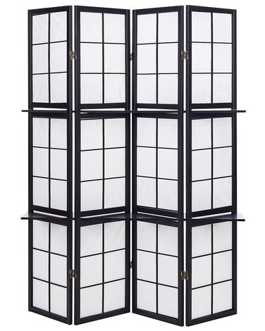 Séparateur de pièce à 4 panneaux GOMAGOI Noir 120 cm 170 cm