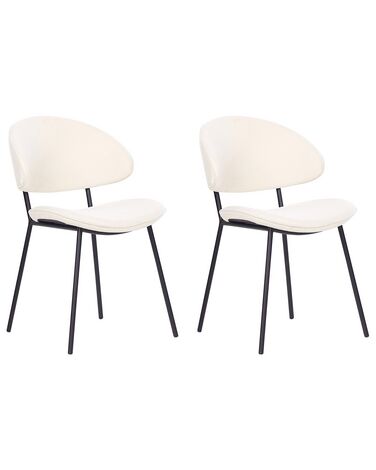 Lot de 2 chaises de salle à manger KIANA Tissu Beige clair