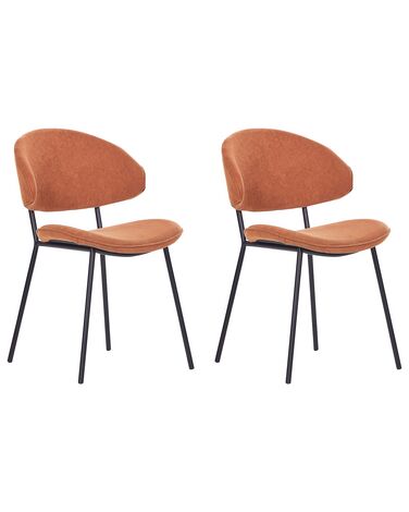 Lot de 2 chaises de salle à manger KIANA Tissu Orange