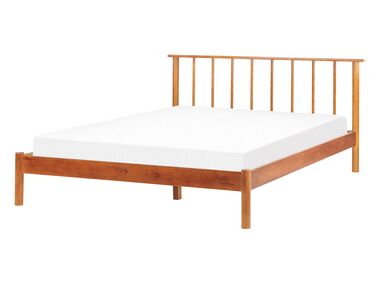 Lit avec sommier Bois de pin BARRET 140 x 200 cm Marron