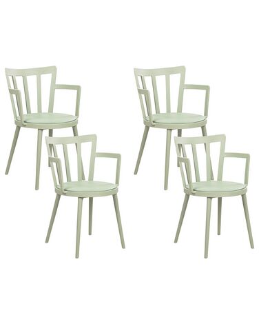 Lot de 4 chaises de salle à manger MORILL Vert clair