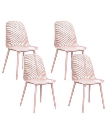 Lot de 4 chaises de salle à manger EMORY Rose pastel