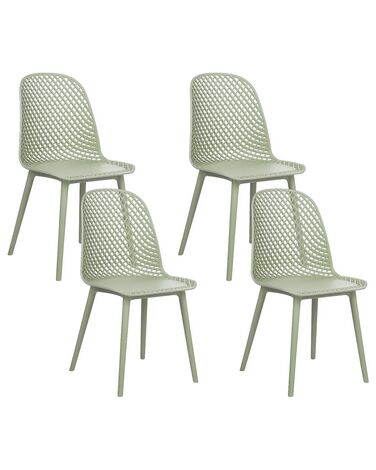 Lot de 4 chaises de salle à manger EMORY Vert clair