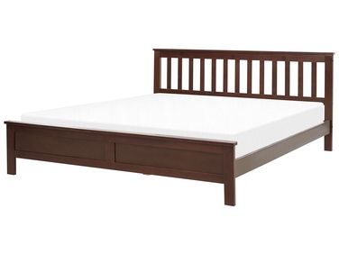 Lit avec sommier Bois de pin MAYENNE 180 x 200 cm Marron foncé