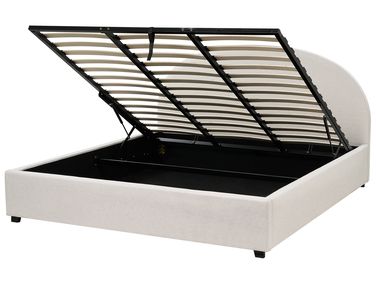 Lit ottoman Tissu VAUCLUSE 180 x 200 cm Beige clair