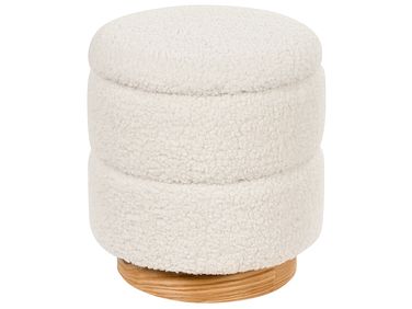 Pouf de rangement OGDEN Bouclé Blanc