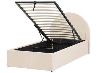 Lit ottoman enfant Velours ANET 90 x 200 cm Beige