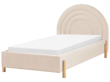 Lit d'enfant Velours ANET 90 x 200 cm Beige
